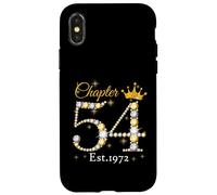 Chapter 54 Fabulous EST 1972 54th Birthday Queen Diamond Carcasa para iPhone X/XS