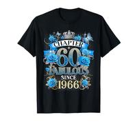 Chapter 60 Fabulous Since 1966 60th Birthday Women Blue Rose Camiseta