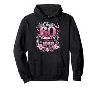 Chapter 60 Fabulous Since 1966 Floral 60th Birthday Women Sudadera con Capucha