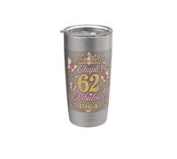 Chapter 62 Fabulous Since 1964 Floral 62nd Birthday Women Vaso térmico de acero inoxidable de doble pared