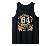 Chapter 64 Fabulous Since 1962 Floral 64th Birthday Women Camiseta sin Mangas