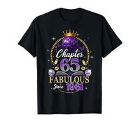 Chapter 65 Since 1961 Purple Disco Ball 65th Birthday Women Camiseta