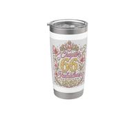 Chapter 66 Fabulous Since 1960 Floral 66th Birthday Women Vaso térmico de acero inoxidable de doble pared