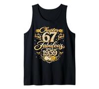 Chapter 67 Fabulous Since 1959 Floral 67th Birthday Women Camiseta sin Mangas