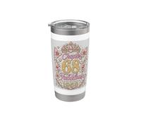 Chapter 68 Fabulous Since 1958 Floral 68th Birthday Women Vaso térmico de acero inoxidable de doble pared