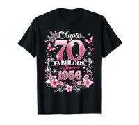 Chapter 70 Fabulous Since 1956 Floral 70th Birthday Women Camiseta