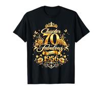 Chapter 70 Fabulous Since 1956 Floral 70th Birthday Women Camiseta