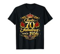 Chapter 70 Fabulous Since 1956 Floral 70th Birthday Women Camiseta gráfica económica