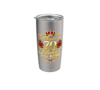 Chapter 70 Fabulous Since 1956 Floral 70th Birthday Women Vaso térmico de acero inoxidable de doble pared