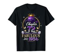 Chapter 72 Since 1954 Purple Disco Ball 72nd Birthday Women Camiseta