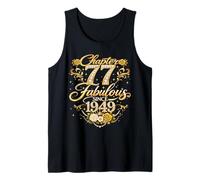 Chapter 77 Fabulous Since 1949 Floral 77th Birthday Women Camiseta sin Mangas