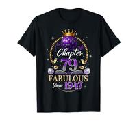 Chapter 79 Since 1947 Purple Disco Ball 79th Birthday Women Camiseta