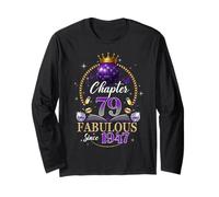 Chapter 79 Since 1947 Purple Disco Ball 79th Birthday Women Manga Larga