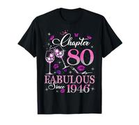 Chapter 80 Fabulous EST 1946 80th Birthday Queen Diamond Camiseta