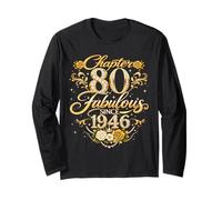 Chapter 80 Fabulous Since 1946 Floral 80th Birthday Women Manga Larga