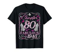 Chapter 80 Fabulous Since 1946 High Heel 80th Birthday Women Camiseta