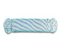 Chapuis DR10 Cuerda de polipropileno trenzada - 1 t - Diámetro 10 mm - Largo 7,5 m - Blanco/azul