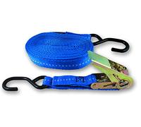 Chapuis gab14 - Juego de 2 correas polipropileno con tensor de trinquete y 2 ganchos - Tensión máxima de uso 130 kg - anchura 25 mm - longitud 5 m - azul