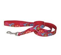 CHAPUIS SELERIE Correa de Nailon para Perro, diseño de Patas, Color Rojo, Ancho 20 mm, Longitud 1,20 m