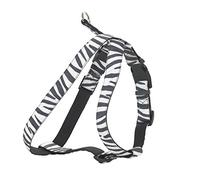CHAPUIS SELLERIE SLA390 Arnés Ajustable para Perro y Gato - Arnés Aterciopelado con Estampado de Cebra - Ancho 10 mm - Dimensiones: 20-35 cm - Talla XS