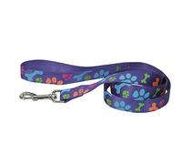 CHAPUIS SELLERIE SLA467 Correa de Perro - Correa de Nailon con Estampado de Patas Violeta - Ancho 15 mm - Largo 1,20 m - Talla S