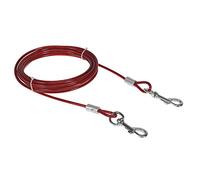 CHAPUIS SELLERIE SLA604 Cable de sujeción para Perro, Revestimiento Rojo + mosquetones - Diámetro 5 mm - Largo 4,50 m