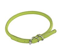 CHAPUIS SELLERIE SLA694 Collar Ajustable Redondo Glamour para Perro y Gato - Cuero Verde - Diámetro 6 mm - Largo 17-20 cm - Talla XS