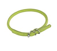 Chapuis Sellerie SLA695 Collar ajustable redondo Glamour para perro y gato - Cuero verde - Diámetro 6 mm - Largo 20-25 cm - Talla XS