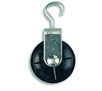Chapuis vpcl4 Polea Gancho - Material: acero zingué- carga indicative Max: 40 kg - Diámetro: 60 mm - para cuerda 8 mm, Gris/Negro