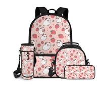 chaqlin Bolsas escolares para niñas, bolsas de almuerzo para niños, 4 unidades, bolsa de transporte para botellas de agua de regreso a clases, estuche de gran capacidad con compartimentos, Hámster de