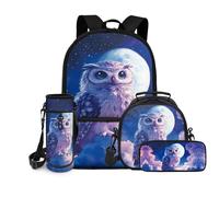 chaqlin Bolsas escolares para niñas, paquete de 4 unidades, bolsa térmica para almuerzo, estuche divertido para niños, escuela secundaria, casual, bolsa de transporte para botellas de agua para niños
