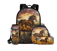 chaqlin Bolsas escolares para niñas, paquete de 4 unidades, bolsa térmica para almuerzo, estuche divertido para niños, escuela secundaria, casual, bolsa de transporte para botellas de agua para niños