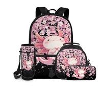chaqlin Bolsas escolares para niñas, paquete de 4 unidades, bolsa térmica para almuerzo, estuche divertido para niños, escuela secundaria, casual, bolsa de transporte para botellas de agua para niños