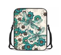 chaqlin Bolsos cruzados para niños, a la moda, deporte, viajes, bandolera, bolso de mensajero, Libélula de arte verde, Talla única