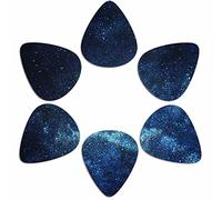 chaqlin Juego de 6 púas de guitarra para bajo, guitarra eléctrica, guitarra acústica, guitarristas, guitarristas de 0,96 mm, cómodo de sostener, púas de guitarra con estampado de cielo estrellado azul