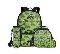 chaqlin Juego de mochila escolar para niños y niñas, bolsas escolares con lonchera y estuche para lápices, portabotellas de agua, juego de 4 bolsas para libros, bolsas para almuerzo, bolsa para