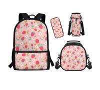 chaqlin Juego de mochila escolar para niños y niñas, bolsas escolares con lonchera y estuche para lápices, portabotellas de agua, juego de 4 bolsas para libros, bolsas para almuerzo, bolsa para
