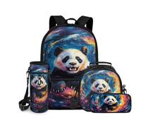 chaqlin Juego de mochila escolar para niños y niñas, bolsas escolares con lonchera y estuche para lápices, portabotellas de agua, juego de 4 bolsas para libros, bolsas para almuerzo, bolsa para