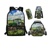 chaqlin Juego de mochila escolar para niños y niñas, bolsas escolares con lonchera y estuche para lápices, portabotellas de agua, juego de 4 bolsas para libros, bolsas para almuerzo, bolsa para