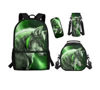 chaqlin Juego de mochila escolar para niños y niñas, bolsas escolares con lonchera y estuche para lápices, portabotellas de agua, juego de 4 bolsas para libros, bolsas para almuerzo, bolsa para