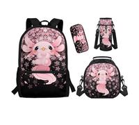 chaqlin Juego de mochila escolar para niños y niñas, bolsas escolares con lonchera y estuche para lápices, portabotellas de agua, juego de 4 bolsas para libros, bolsas para almuerzo, bolsa para