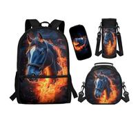chaqlin Juego de mochila escolar para niños y niñas, bolsas escolares con lonchera y estuche para lápices, portabotellas de agua, juego de 4 bolsas para libros, bolsas para almuerzo, bolsa para