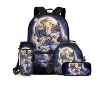 chaqlin Mochila escolar para niños, juego de 4 piezas, bolsa de almuerzo para estudiantes, bolsa de almuerzo de gran capacidad, estuche para niñas, estuche de regreso a clases, bolsa de transporte