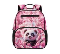chaqlin Mochila escolar para niños, mochila escolar de 12 L, mochila pequeña para libros, bonita mochila de estudio para jardín de infantes preescolar, Cherry Blossoms Panda, M, Preppy
