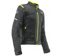 Acerbis Ramsey Vented Chaqueta textil para motocicletas, negro-amarillo, tamaño 2XL