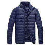 Chaqueta acolchada acolchada para hombre, chaqueta impermeable sin capucha, abrigo de invierno cómodo y cálido, compacto y ligero, ropa exterior para viajar y caminar, Vino, 4X-Large