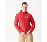 Chaqueta acolchada con capucha acolchada y cremallera CLOE Mujer Talla XS. Color Rojo
