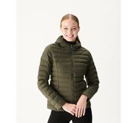 Chaqueta acolchada con capucha acolchada y cremallera CLOE Mujer Talla XS. Color Verde