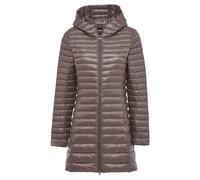 Chaqueta acolchada con capucha para mujer, ultraligera, larga, de plumón