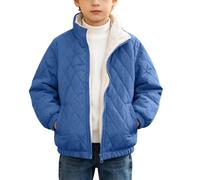 Chaqueta acolchada con forro polar para niños, con cuello alto, abrigos de | Abrigo de peluche grueso y cálido con puños, manga térmica, ropa de abrigo para la escuela, al aire libre, caminar